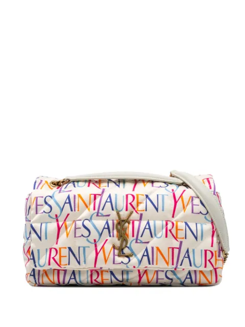 Saint Laurent Pre-Owned 2022 Medium Silk Carre Rive Gauche Print Patchwork Jamie shoulder bag