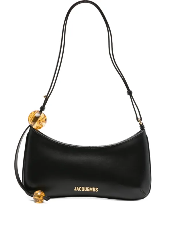 Jacquemus The Bisou Perle Shoulder Bag Black FARFETCH IN
