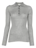 Moncler ribbed wool polo top - Grey