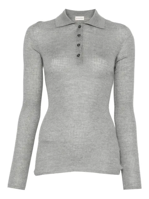 Moncler ribbed wool polo top