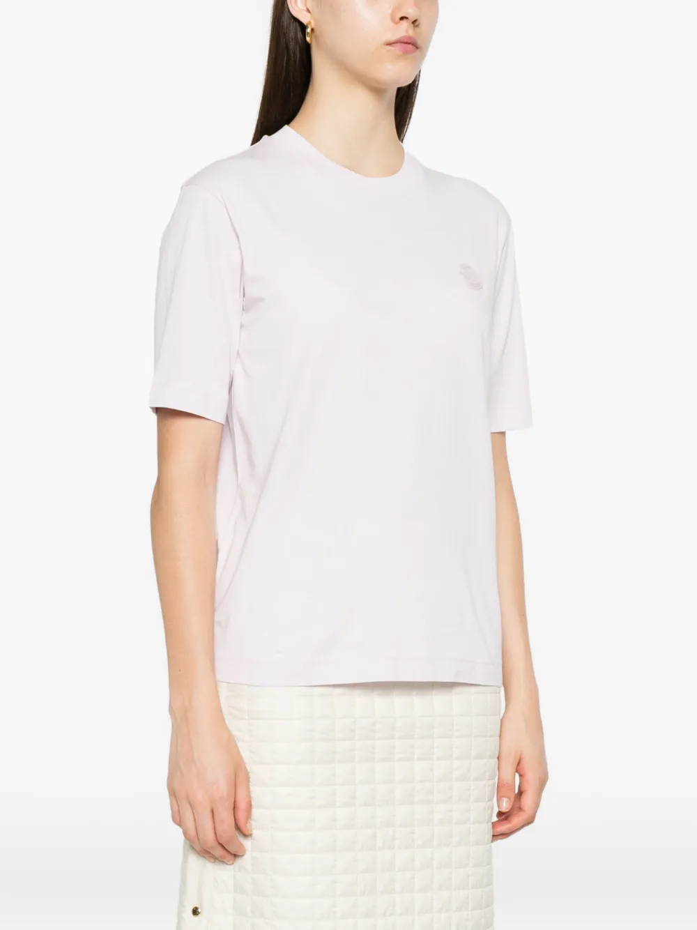 Moncler logo-patch short-sleeve T-shirt Roze