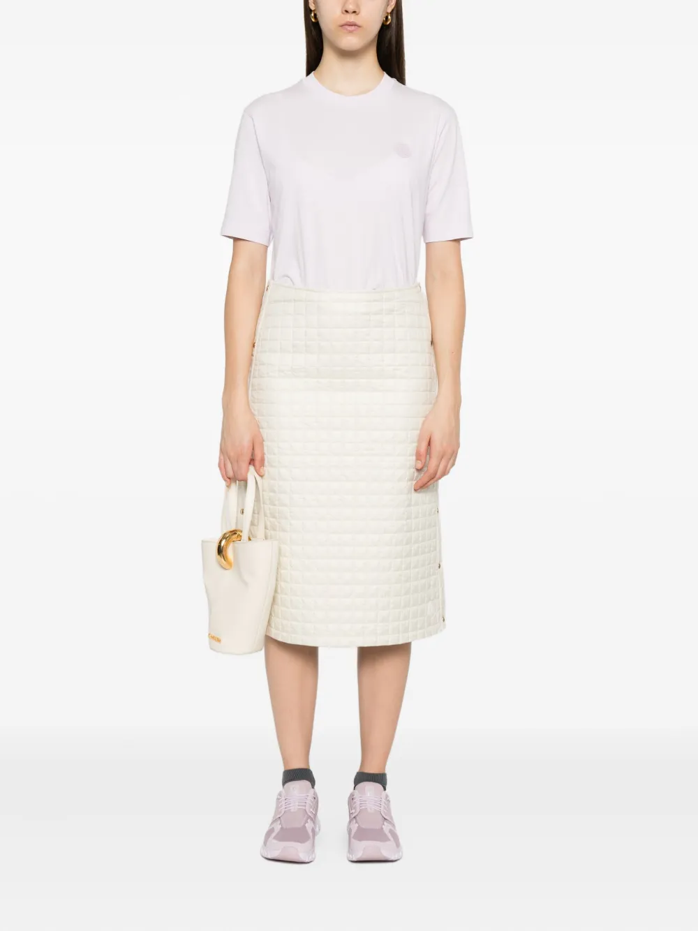 Moncler logo-patch short-sleeve T-shirt Roze