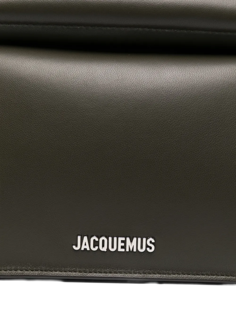 Jacquemus Womens Dark Khaki La Pochette Rond Carre Leather Clutch Bag In Gray