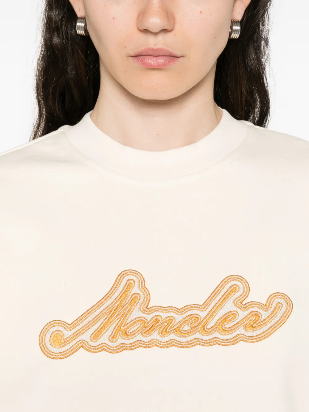 Moncler Logo-appliqué Sweatshirt In White