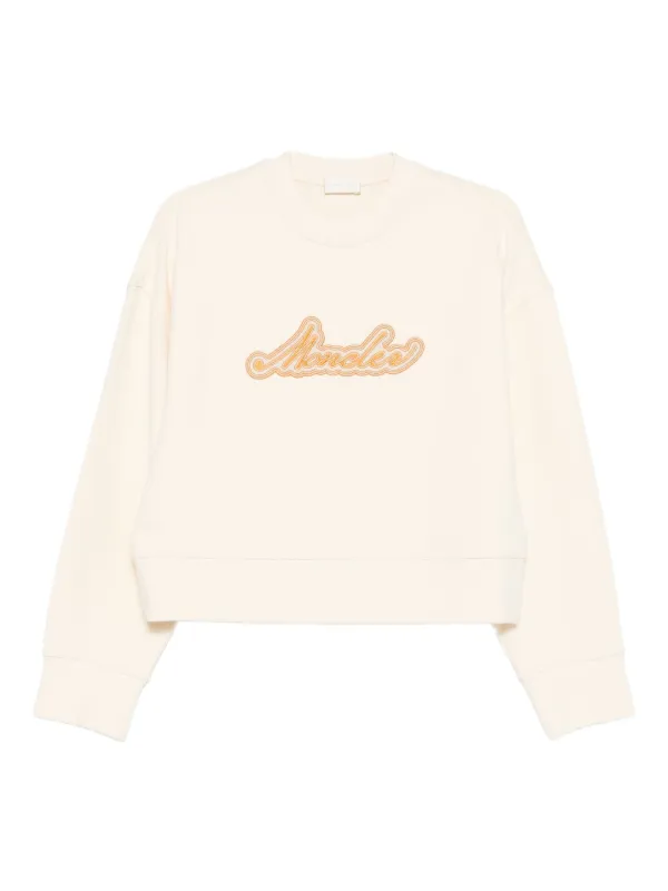 Moncler Logo-appliqué Sweatshirt in Neutrals