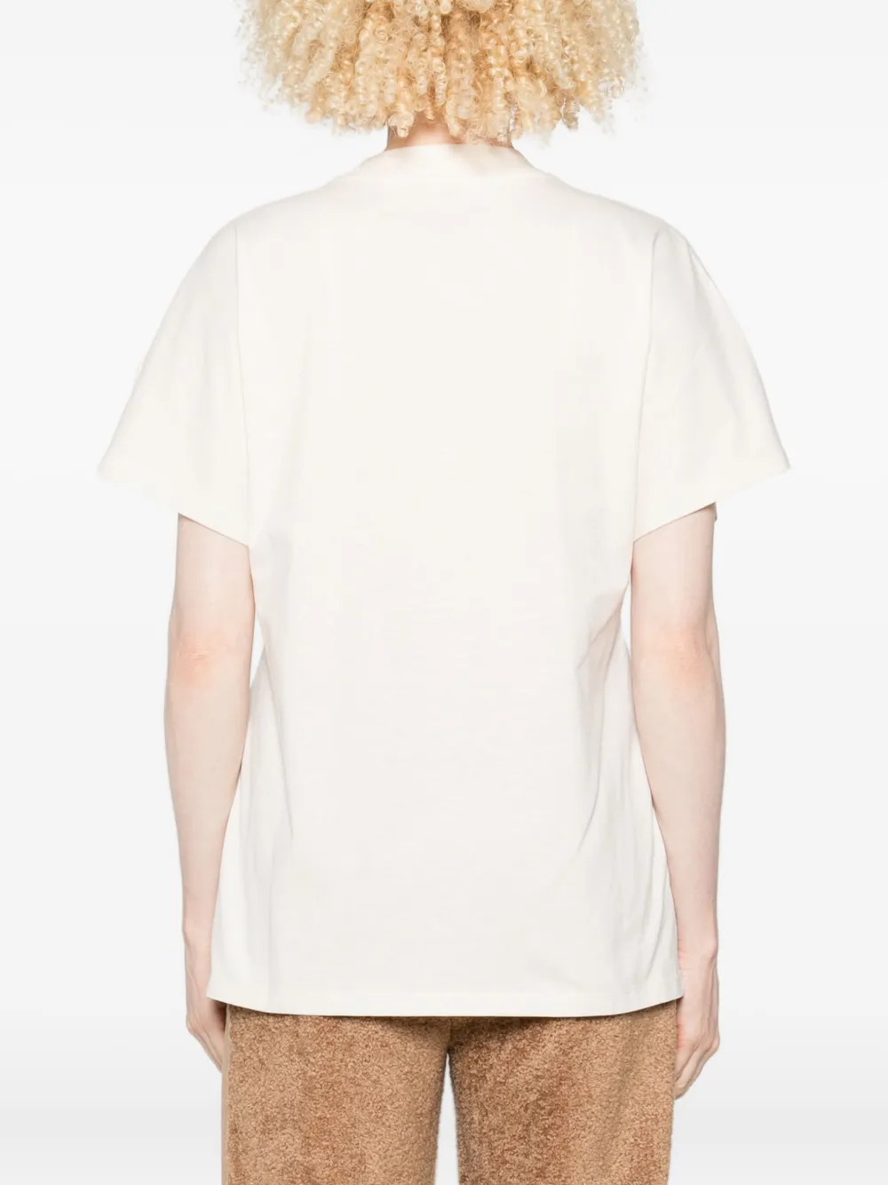 Moncler T-shirt met geborduurd logo Beige