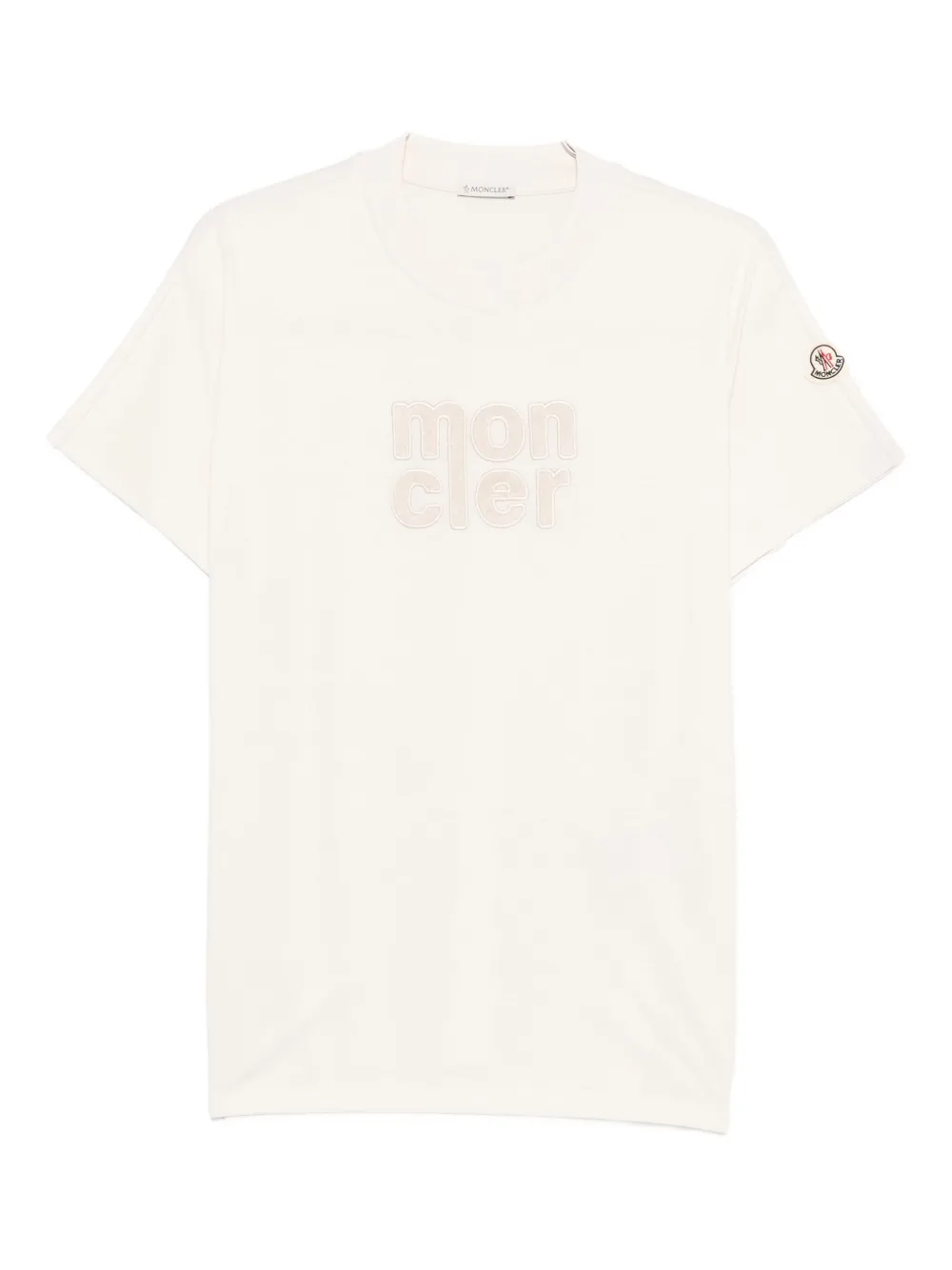 Moncler logo-embroidered T-shirt - Toni neutri