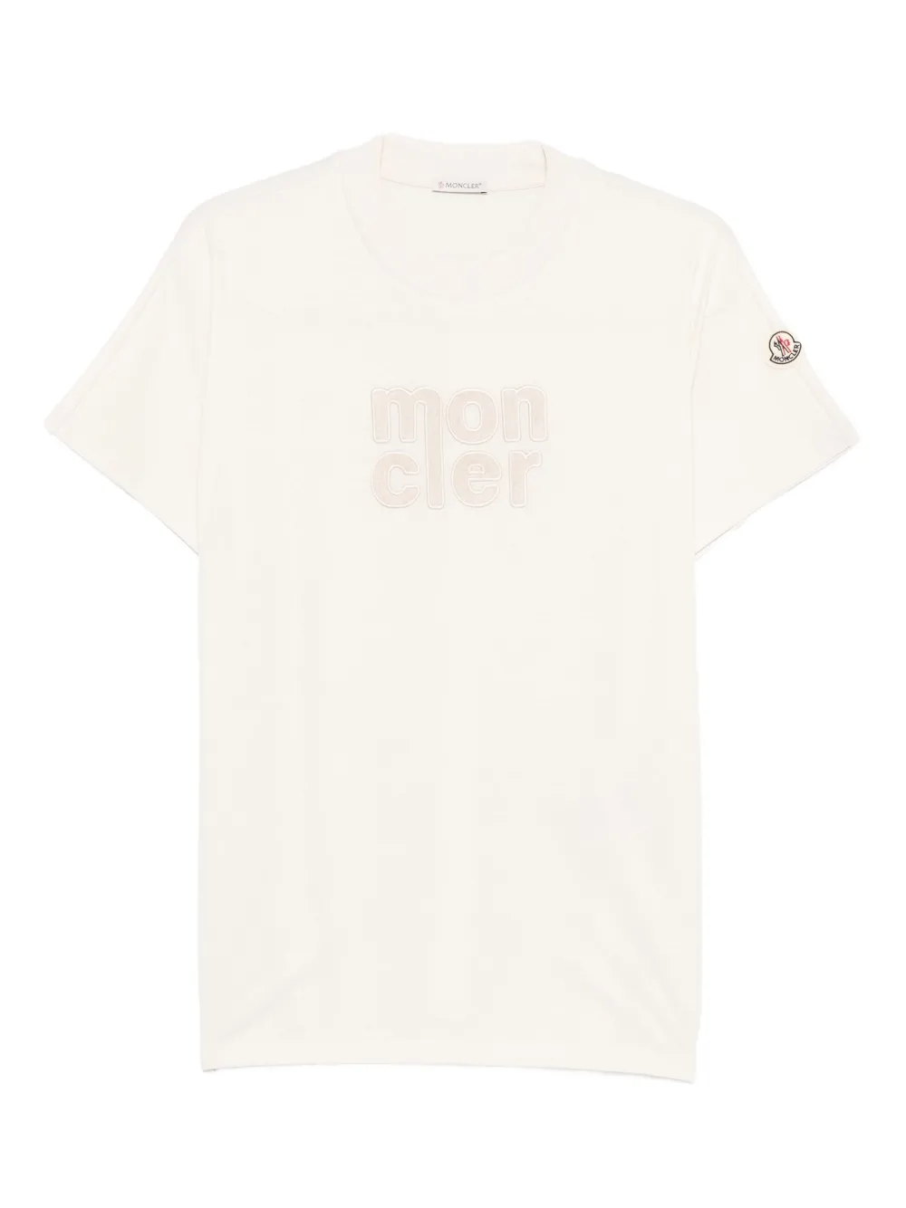 Moncler logo-embroidered T-shirt Beige