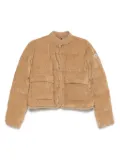 Moncler logo-patch jacket - Brown
