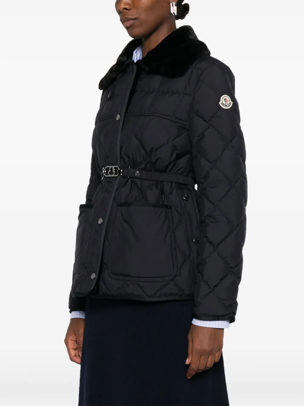 Moncler Gewatteerd bikerjack Blauw