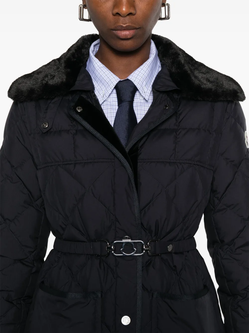Moncler Gewatteerd bikerjack Blauw
