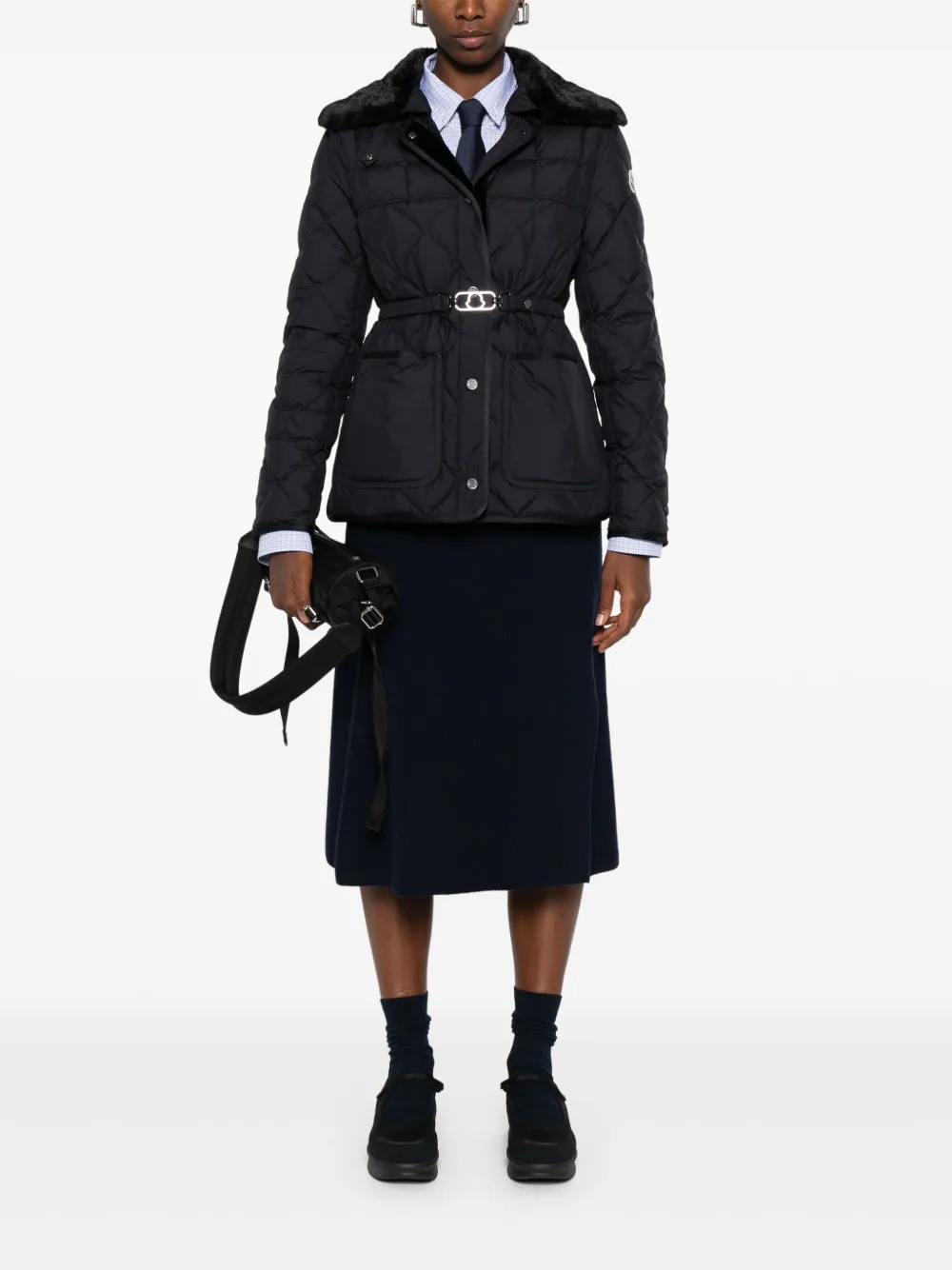 Moncler Gewatteerd bikerjack Blauw