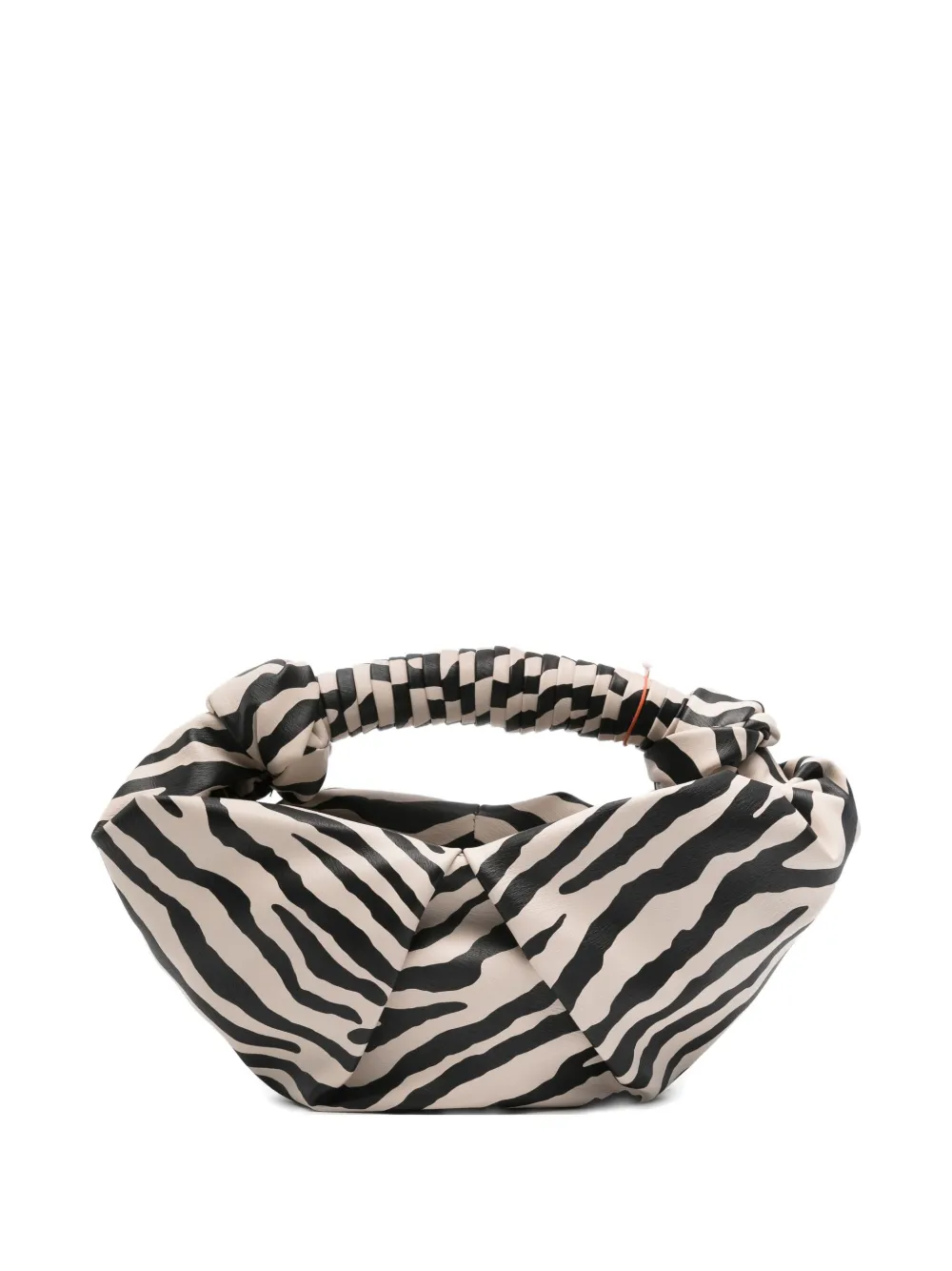 Simon Miller Zebra-print Knotted Bucket Bag In Black
