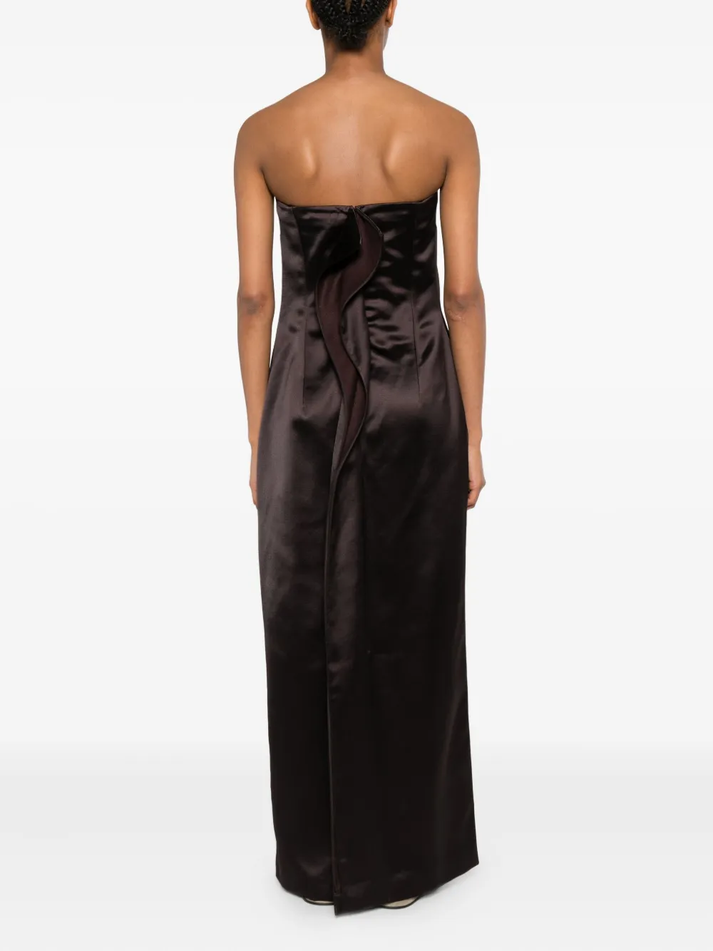 The Row Strapless maxi-jurk Bruin