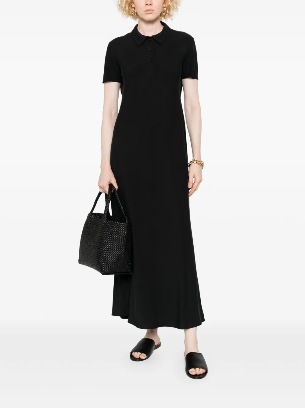 The Row short-sleeved dress - Zwart