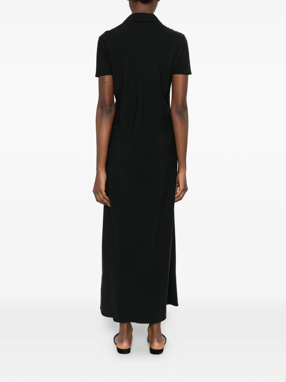 The Row Valenit Short-sleeve Maxi Dress in Black, view 4