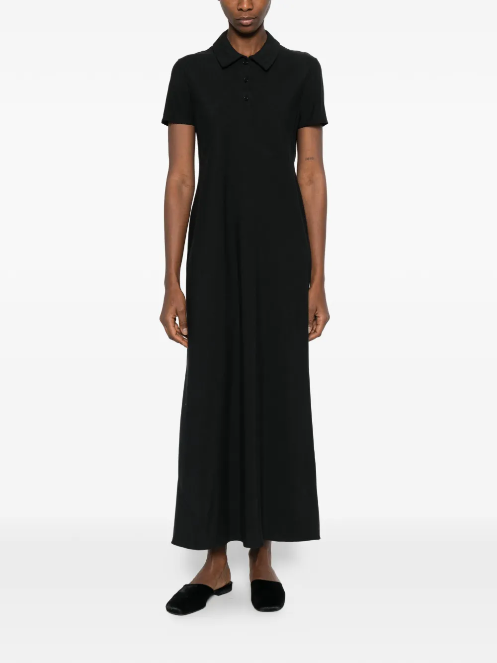 The Row Valenit Short-sleeve Maxi Dress in Black, view 2
