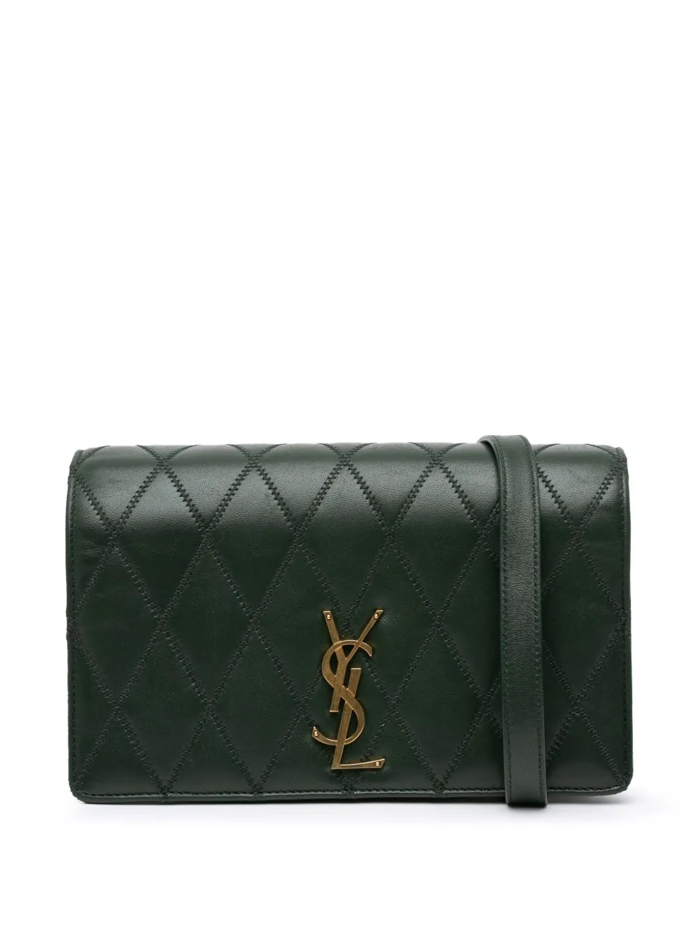 Saint Laurent Pre-Owned Borsa a tracolla Angie in pelle di agnello trapuntata con catena 2019 | verde | Image 1