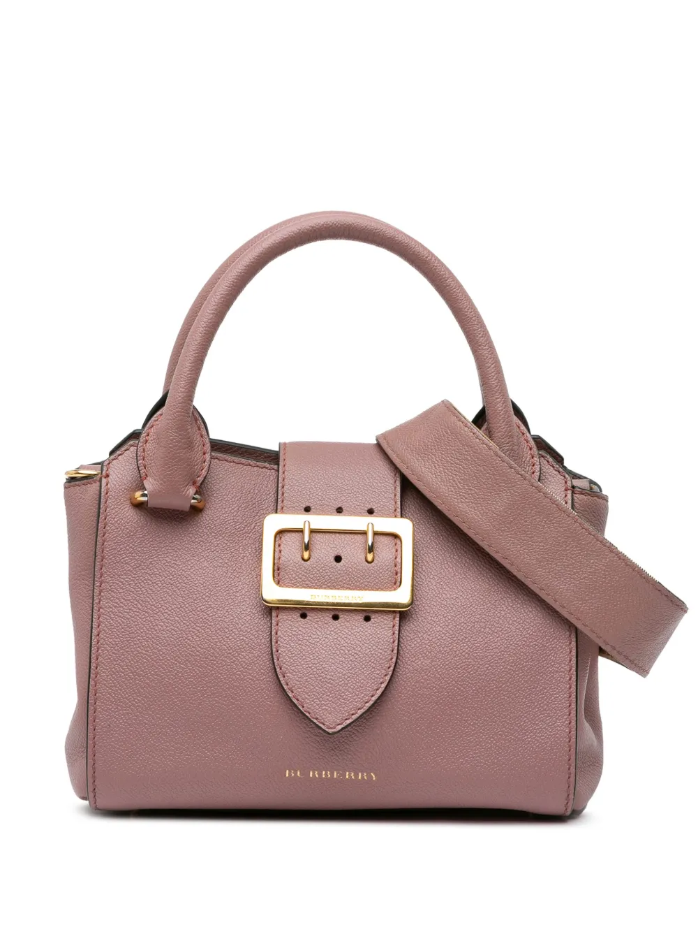 Burberry Pre-Owned 2000-2017 スモール グレインレザー バックル トート サッチェルバッグ - ピンク Burberry Pre-Owned 2000-2017 スモール グレインレザー バックル トート サッチェルバッグ - ピンク