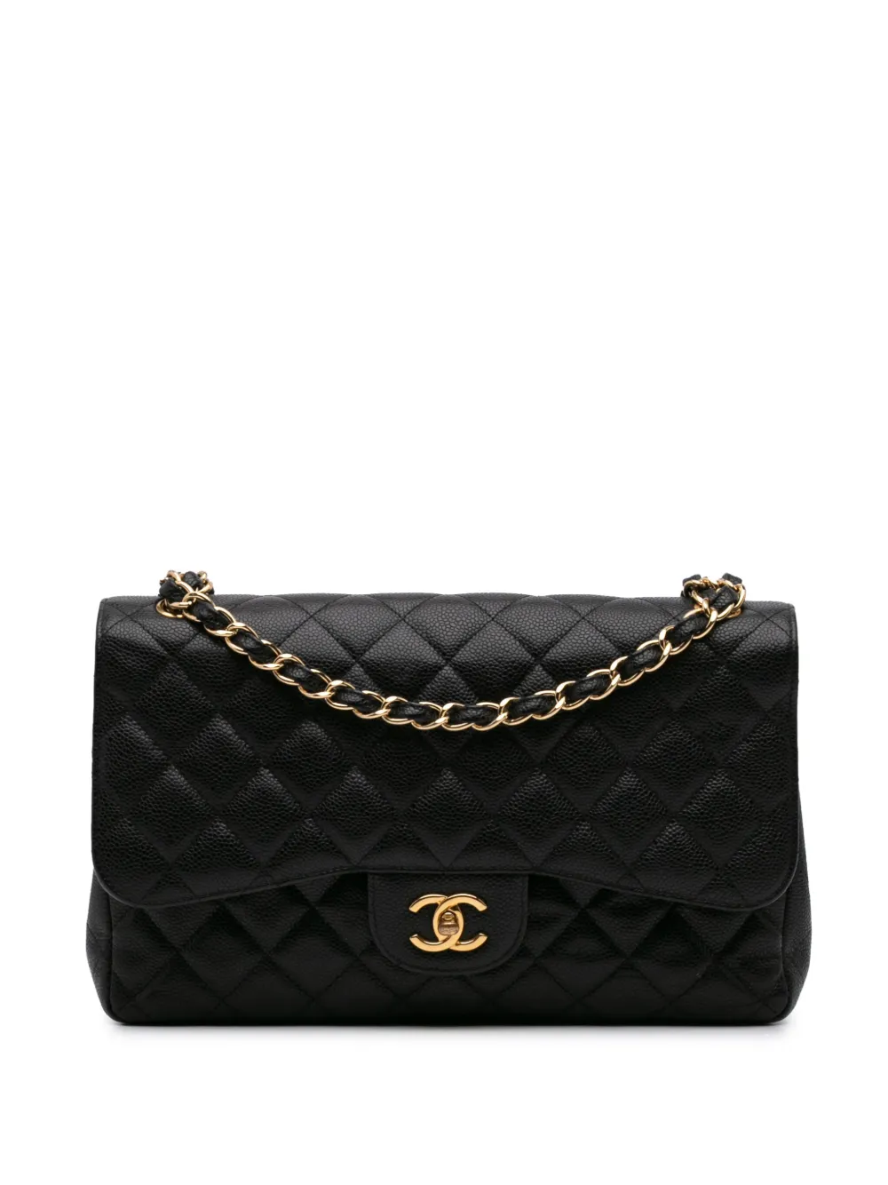 CHANEL Pre-Owned 2010-2011 Jumbo Classic Caviar Double Flap shoulder bag | Black | Image 1