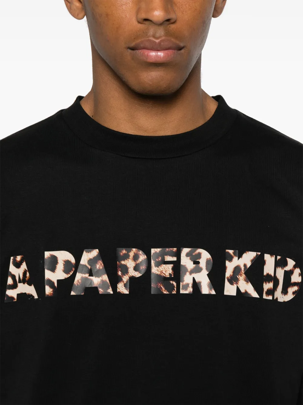 A Paper Kid T-shirt met logoprint Zwart