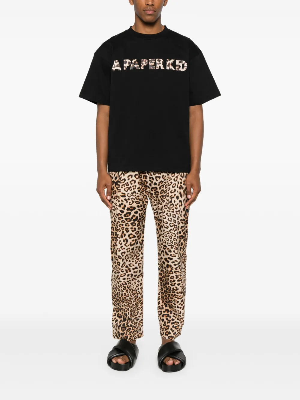A Paper Kid logo-print T-shirt - Zwart