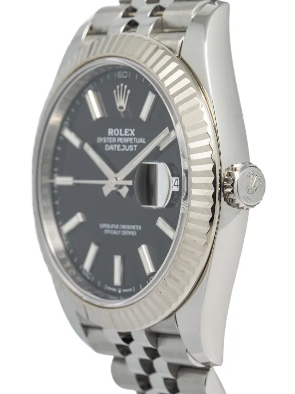 Rolex pre-owned Datejust 41mm Black FARFETCH IN
