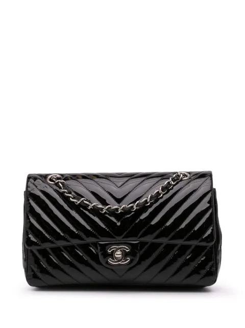 CHANEL Pre-Owned 2015-2016 Medium Classic Chevron Patent Double Flap shoulder bag