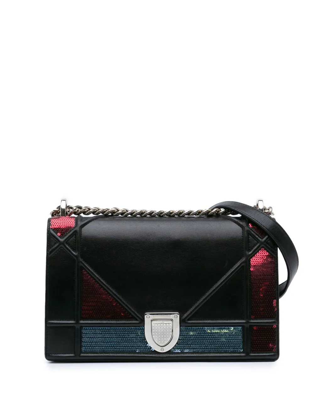 Christian Dior Pre-Owned 2015 Medium Lambskin Sequin Diorama Flap Christian Dior Pre-Owned 2015 Medium Lambskin Sequin Diorama Flap