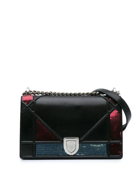 Christian Dior Pre-Owned 2015 Medium Lambskin Sequin Diorama Flap crossbody bag