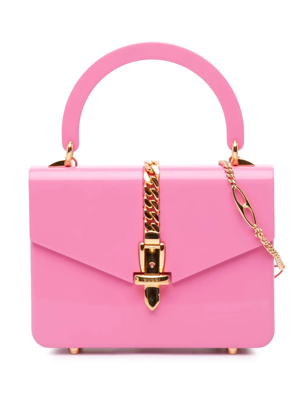 Gucci Pre-Owned 2016-2024 ミニ アクリリック シルヴィ 1969 トップハンドル サッチェルバッグ - ピンク Gucci Pre-Owned 2016-2024 ミニ アクリリック シルヴィ 1969 トップハンドル サッチェルバッグ - ピンク