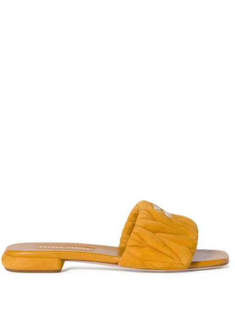 Miu Miu matelassé suede slides