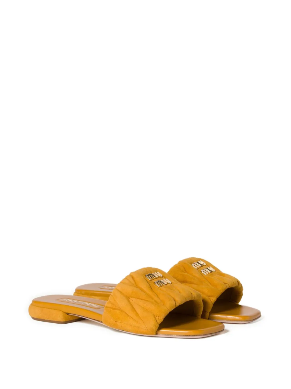 Miu Miu matelassé suede slides | Image 2