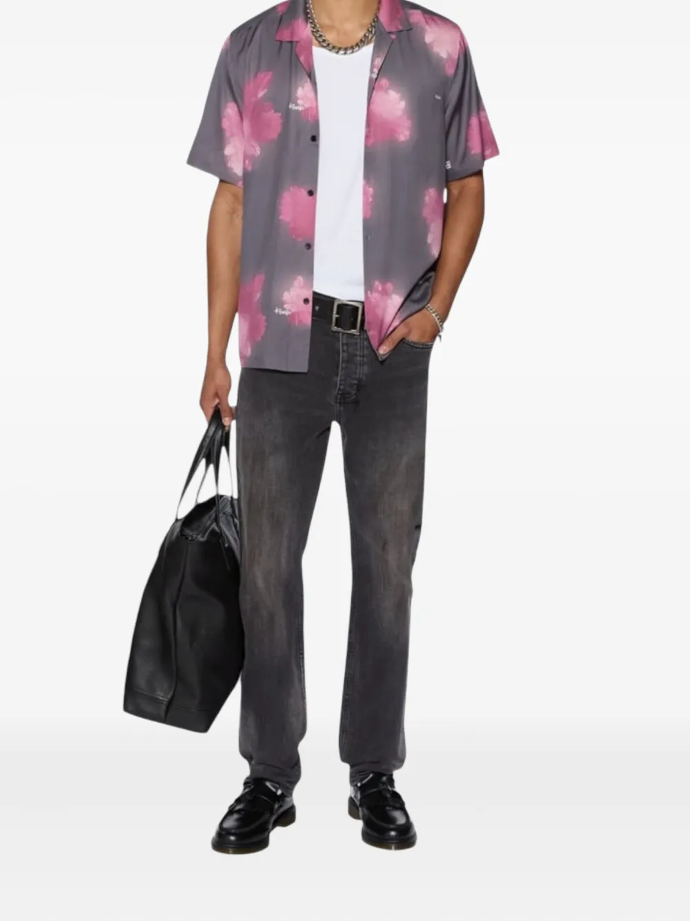 Shop Ksubi Cursed Resort Shirt In Black