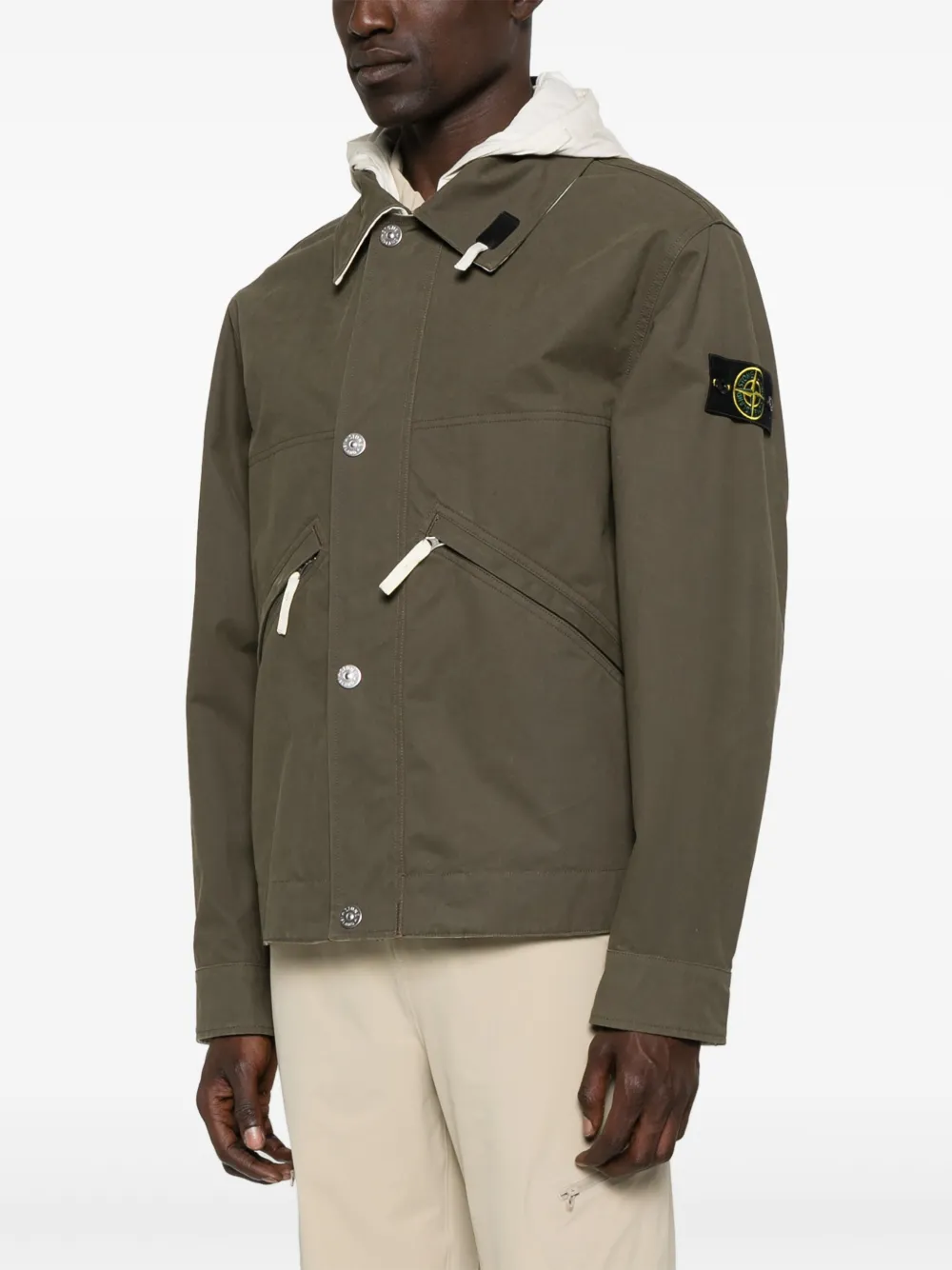 Stone Island Jack met Compass-logopatch Groen