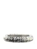 CHANEL Pre-Owned 2009 CC Silver and Tweed Narrow Bangle costume bracelet - Grey