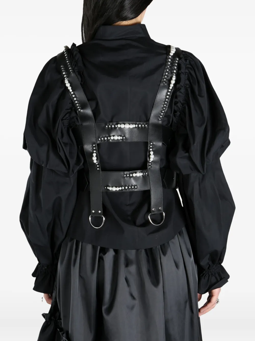 Shop Noir Kei Ninomiya Pearl-embellished Harness Top