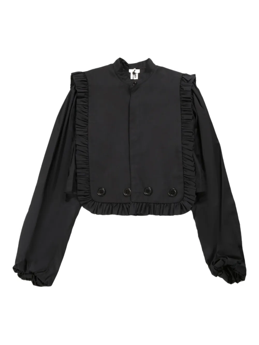 NOIR KEI NINOMIYA RUFFLE-DETAIL CROPPED BLOUSE 