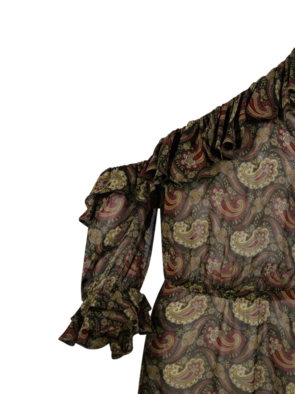 Saint Laurent Mini-jurk met paisley-print Groen