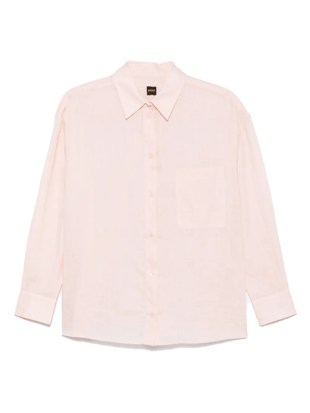 BOSS Ramie blouse Roze