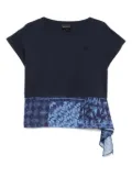 Emporio Armani draped-detailed T-shirt - Blue