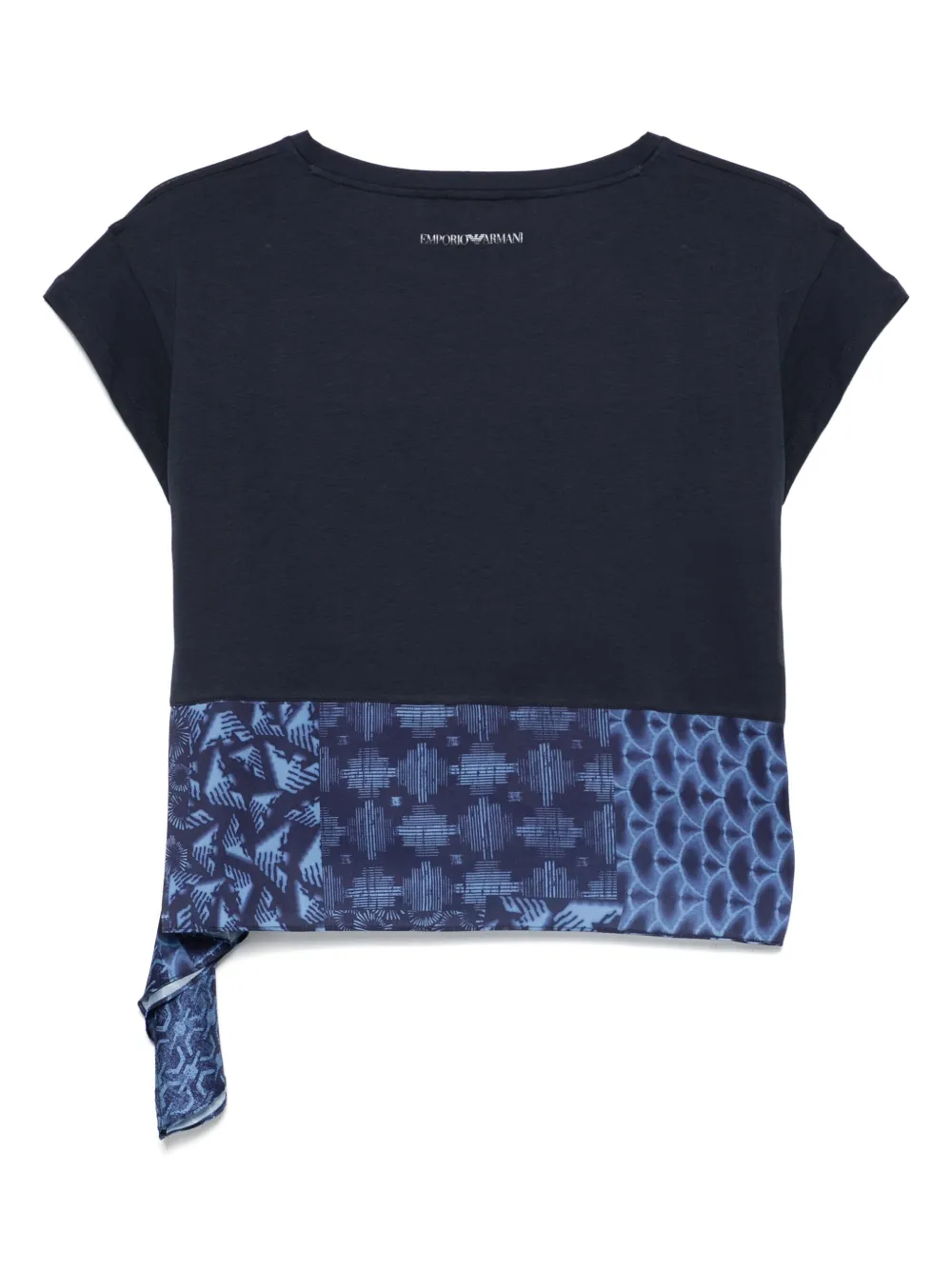 EMPORIO ARMANI DRAPED-DETAILED T-SHIRT