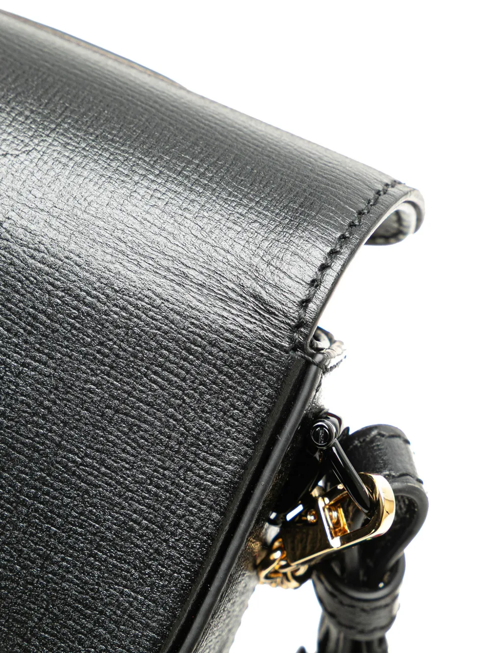 Pre-owned Gucci 2016-2024 Mini Web Leather 1955 Horsebit Satchel In Black
