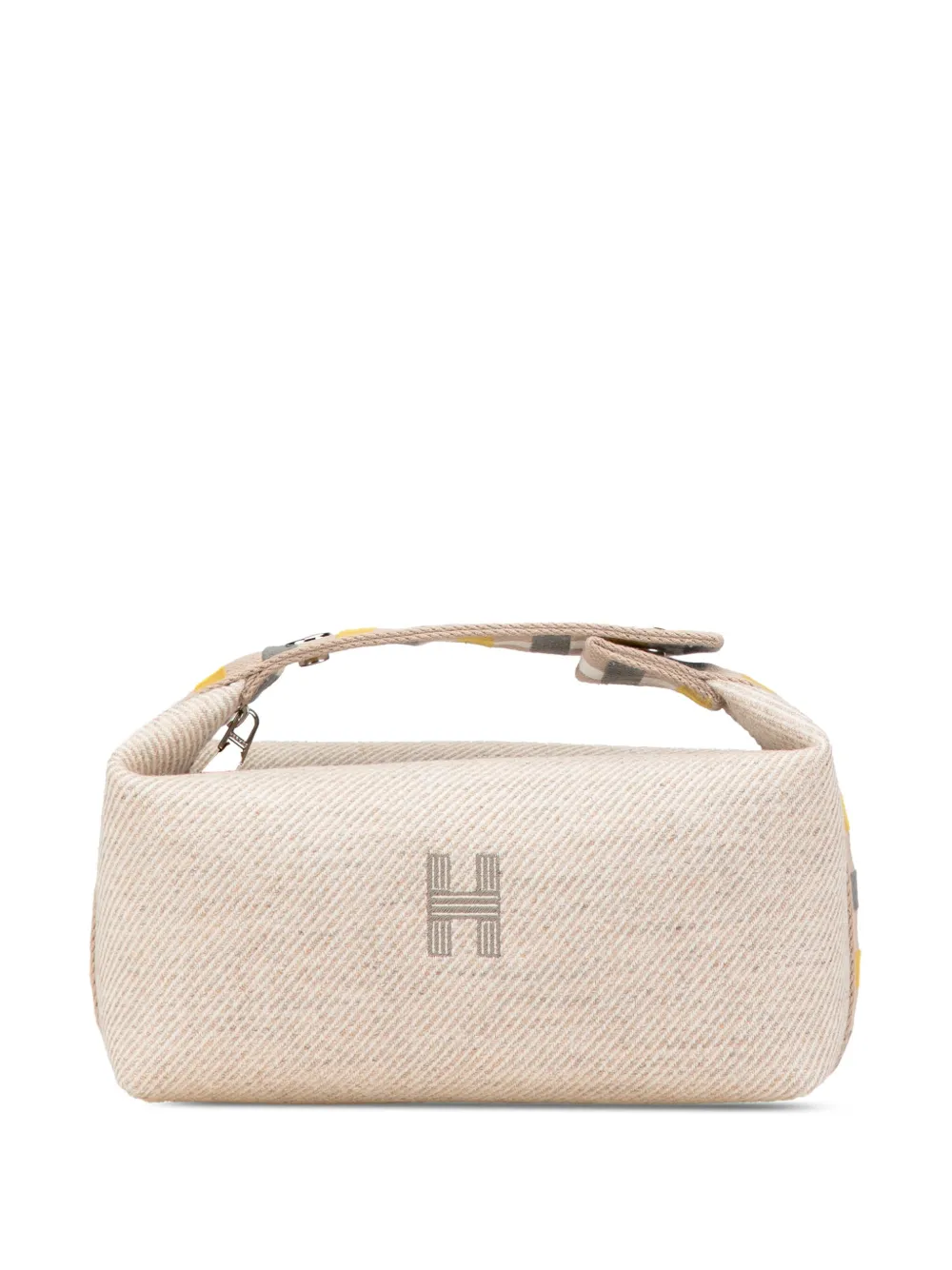 Hermès Pre-Owned 2020-2024 スモール ウール オ カレ ブリッド ア ブラック バニティバッグ - ブラウン Hermès Pre-Owned 2020-2024 スモール ウール オ カレ ブリッド ア ブラック バニティバッグ - ブラウン