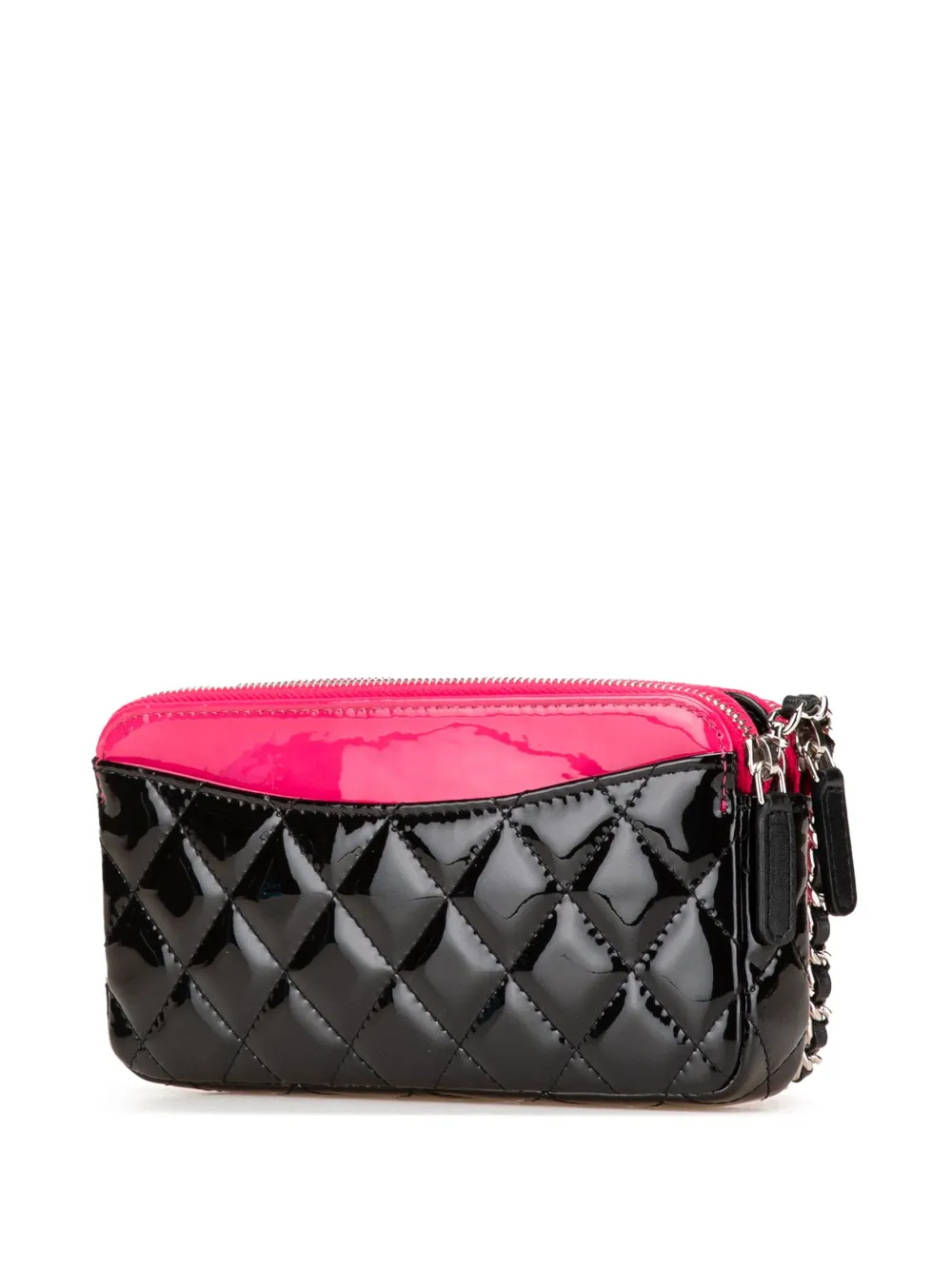CHANEL Pre-Owned 2019 Bicolor Patent Double Zip Wallet on Chain crossbody bag | Pre-Owned | Image 2