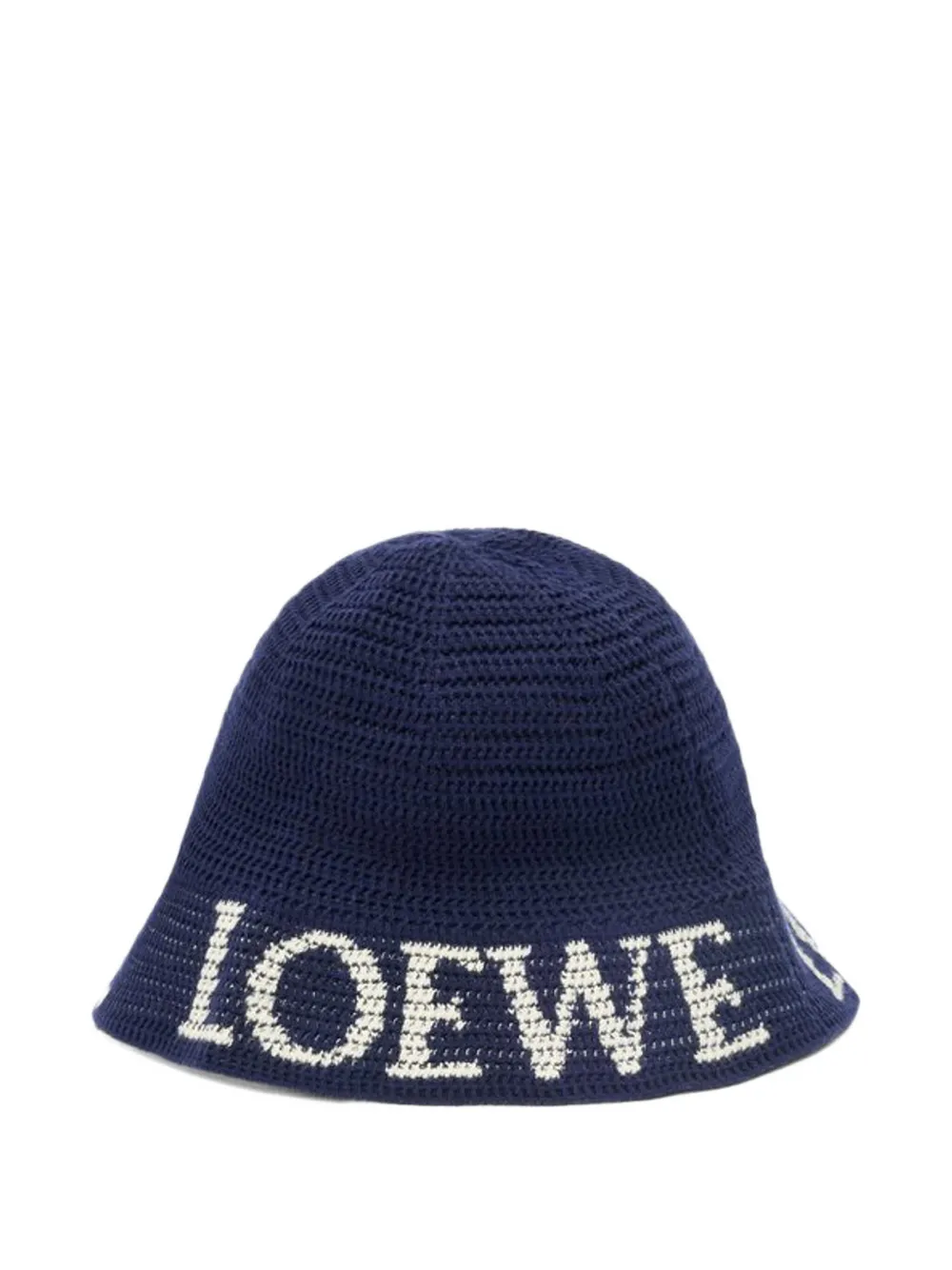LOEWE logo-knit bucket hat | Blue | Image 1