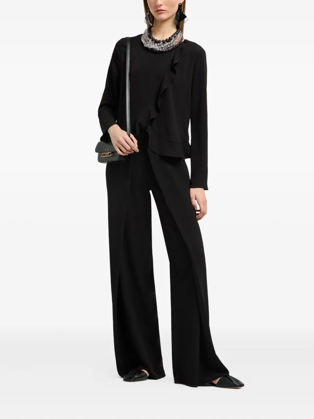 Emporio Armani crepe trousers - Zwart