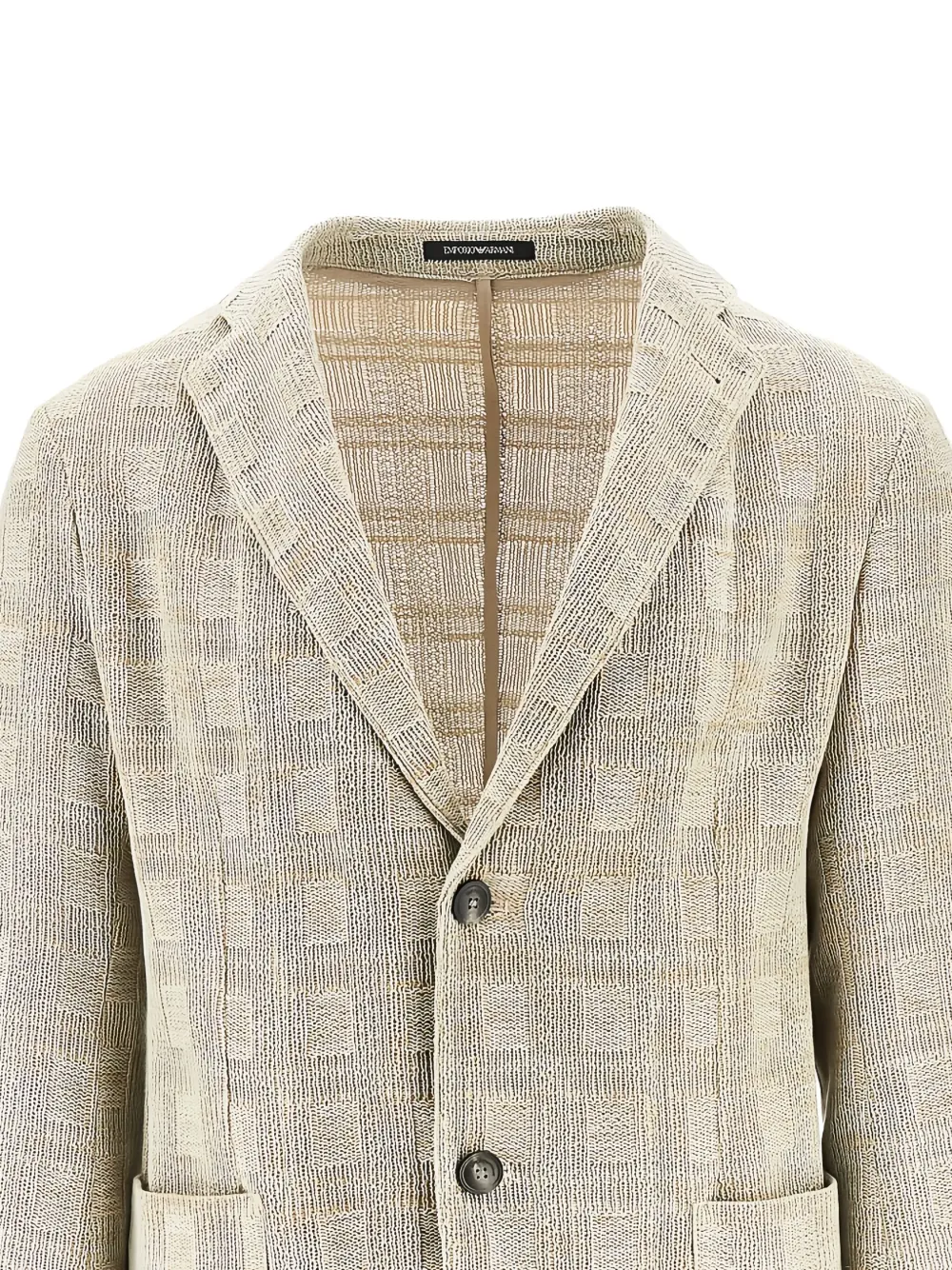 Emporio Armani Geruite blazer Beige