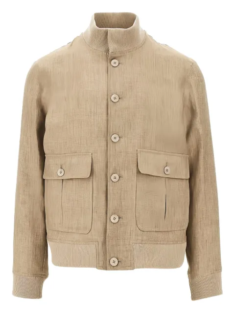 Emporio Armani linen bomber jacket 