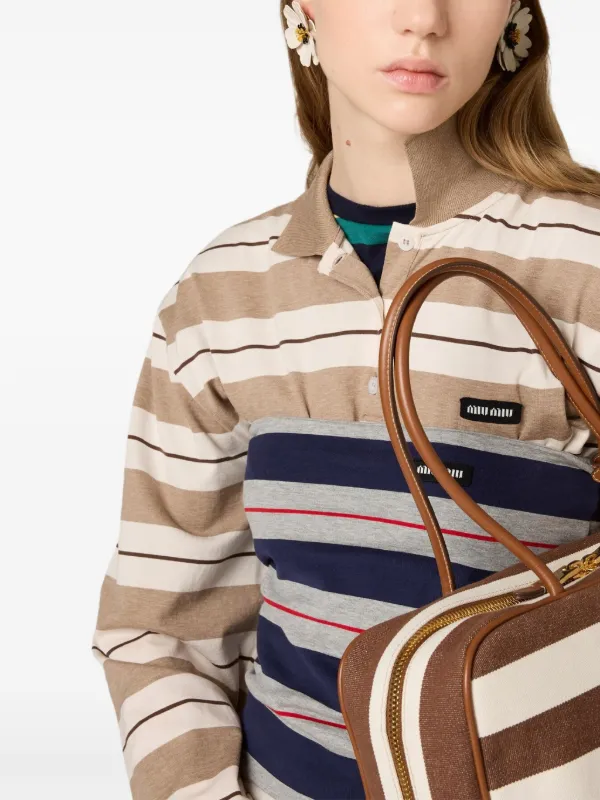 Miu Miu Striped Top | Green | FARFETCH JO